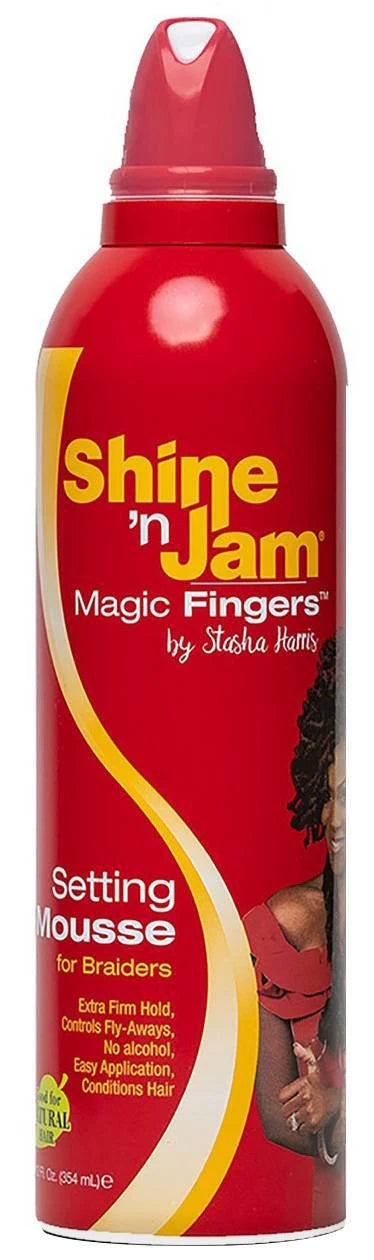 Shine ’n Jam Magic Fingers Setting Mousse for Braiders 12 Oz
